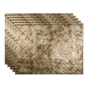 Fasade Quilted 18″ x 24″ Bermuda Bronze Vinyl Backsplash Tile – 5 Pack