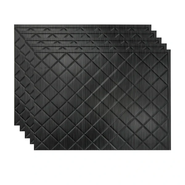Fasade Quilted 18″ x 24″ Brushed Onyx Vinyl Backsplash Tile – 5 Pack