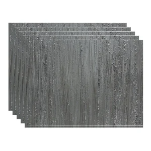Fasade Rain 18″ x 24″ Brushed Steel Vinyl Backsplash Tile – 5 Pack
