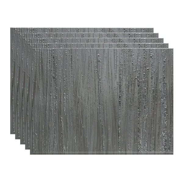 Fasade Rain 18″ x 24″ Brushed Steel Vinyl Backsplash Tile – 5 Pack