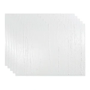 Fasade Rain 18″ x 24″ Gloss White Vinyl Backsplash Tile – 5 Pack