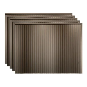 Fasade Rib 18″ x 24″ Argent Bronze Vinyl Backsplash Tile – 5 Pack