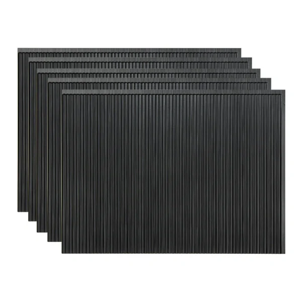 Fasade Rib 18″ x 24″ Brushed Onyx Vinyl Backsplash Tile – 5 Pack