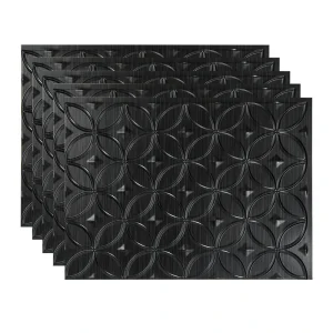 Fasade Rings 18″ x 24″ Brushed Onyx Vinyl Backsplash Tile – 5 Pack