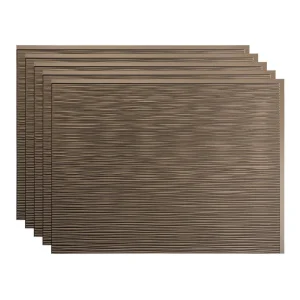 Fasade Ripple 18″ x 24″ Argent Bronze Vinyl Backsplash Tile – 5 Pack