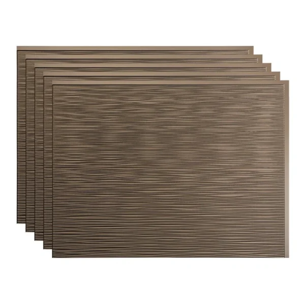 Fasade Ripple 18″ x 24″ Argent Bronze Vinyl Backsplash Tile – 5 Pack