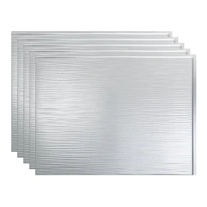 Fasade Ripple 18″ x 24″ Brushed Aluminum Vinyl Backsplash Tile – 5 Pack