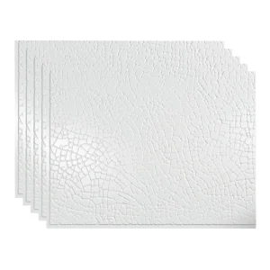 Fasade Safari 18″ x 24″ Gloss White Vinyl Backsplash Tile – 5 Pack
