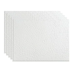 Fasade Safari 18″ x 24″ Matte White Vinyl Backsplash Tile – 5 Pack