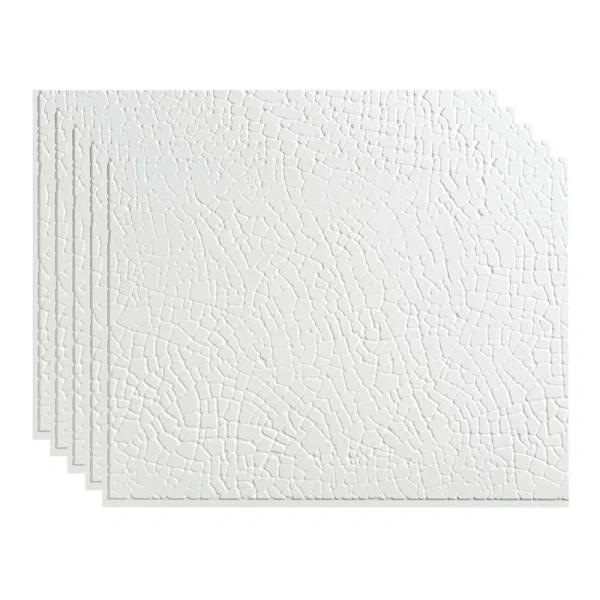 Fasade Safari 18″ x 24″ Matte White Vinyl Backsplash Tile – 5 Pack