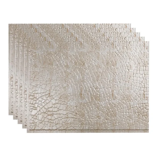 Fasade Safari 18″ x 24″ Vintage Metal Vinyl Backsplash Tile – 5 Pack