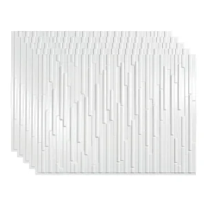 Fasade Skyline 18″ x 24″ Gloss White Vinyl Backsplash Tile – 5 Pack
