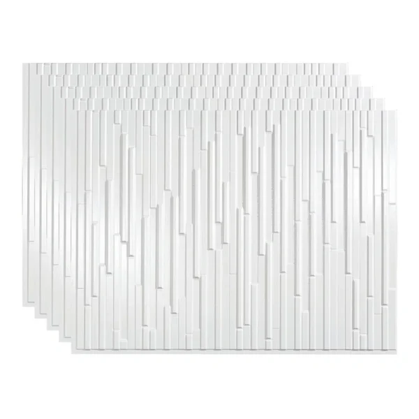 Fasade Skyline 18″ x 24″ Gloss White Vinyl Backsplash Tile – 5 Pack