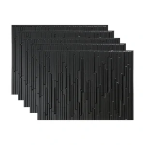 Fasade Skyline 18″ x 24″ Matte Black Vinyl Backsplash Tile – 5 Pack