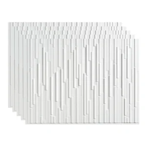 Fasade Skyline 18″ x 24″ Matte White Vinyl Backsplash Tile – 5 Pack