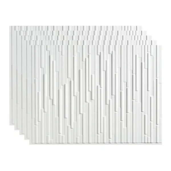 Fasade Skyline 18″ x 24″ Matte White Vinyl Backsplash Tile – 5 Pack