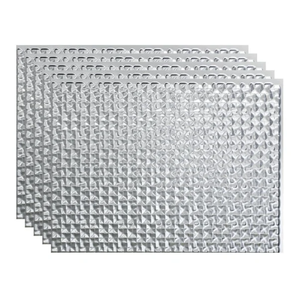 Fasade Terrain 18″ x 24″ Brushed Aluminum Vinyl Backsplash Tile – 5 Pack