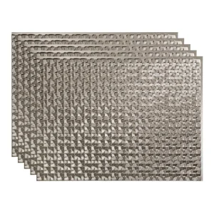 Fasade Terrain 18″ x 24″ Brushed Nickel Vinyl Backsplash Tile – 5 Pack