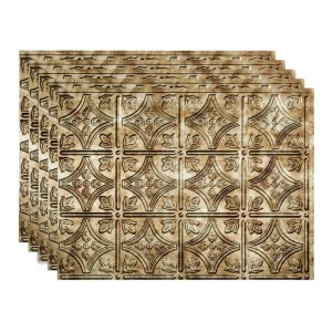 Fasade Traditional 1 18″ x 24″ Bermuda Bronze Vinyl Backsplash Tile – 5 Pack