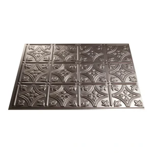 Fasade Traditional 1 – 18″ x 24″ Brushed Nickel Vinyl Backsplash Tile