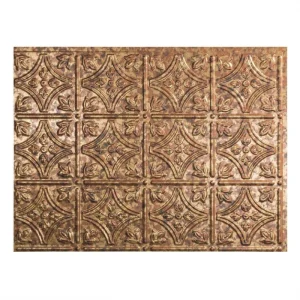 Fasade Traditional 1 – 18″ x 24″ Cracked Copper Vinyl Backsplash Tile