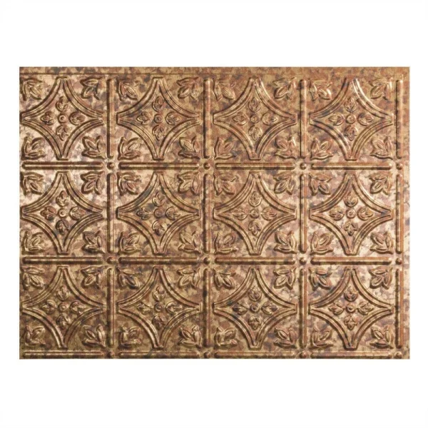 Fasade Traditional 1 – 18″ x 24″ Cracked Copper Vinyl Backsplash Tile