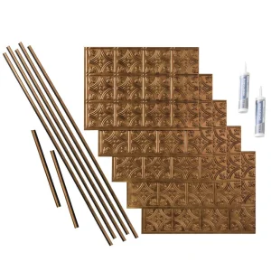 Fasade Traditional 1 Antique Bronze Backsplash Kit – 15 Sq. Ft.