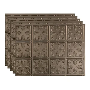 Fasade Traditional 10 18″ x 24″ Argent Bronze Vinyl Backsplash Tile – 5 Pack