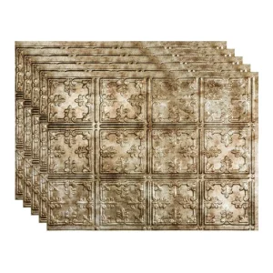 Fasade Traditional 10 18″ x 24″ Bermuda Bronze Vinyl Backsplash Tile – 5 Pack