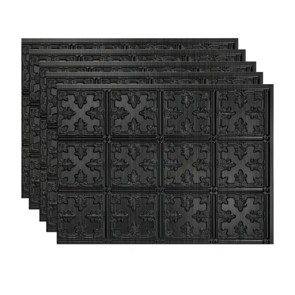 Fasade Traditional 10 18″ x 24″ Brushed Onyx Vinyl Backsplash Tile – 5 Pack