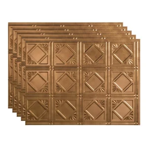 Fasade Traditional 4 18″ x 24″ Antique Bronze Vinyl Backsplash Tile – 5 Pack