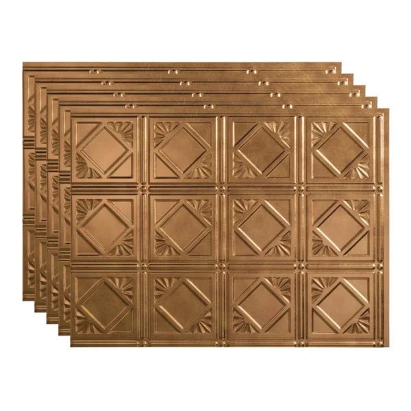 Fasade Traditional 4 18″ x 24″ Antique Bronze Vinyl Backsplash Tile – 5 Pack