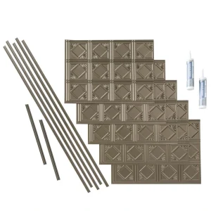 Fasade Traditional 4 Argent Bronze Backsplash Kit – 15 Sq. Ft.