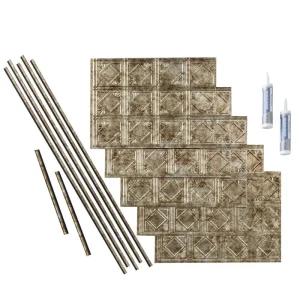 Fasade Traditional 4 Bermuda Bronze Backsplash Kit – 15 Sq. Ft.