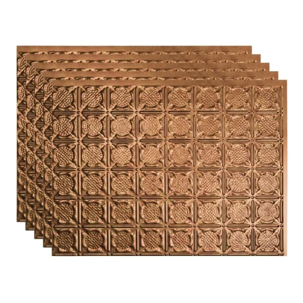 Fasade Traditional 6 18″ x 24″ Antique Bronze Vinyl Backsplash Tile – 5 Pack