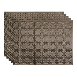 Fasade Traditional 6 18″ x 24″ Argent Bronze Vinyl Backsplash Tile – 5 Pack