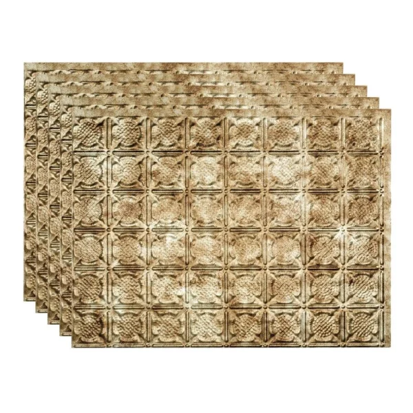 Fasade Traditional 6 18″ x 24″ Bermuda Bronze Vinyl Backsplash Tile – 5 Pack