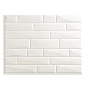 Fasade Vista 18″ x 24″ Gloss White Vinyl Backsplash Tile