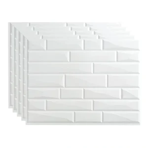 Fasade Vista 18″ x 24″ Matte White Vinyl Backsplash Tile – 5 Pack