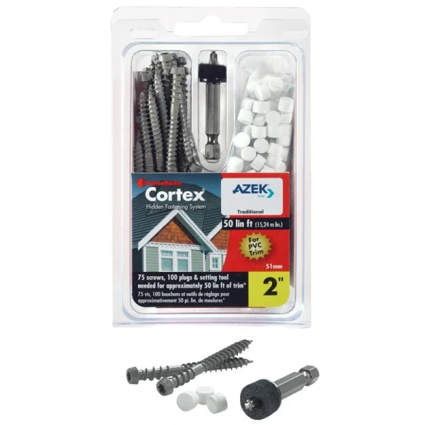 FastenMaster Cortex for AZEK Trim 2-in Gray Hidden Deck Fastener (75-Pack)