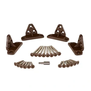 Fiberon 3-in x 2.5-in Brio Simply Brown Nylon Rail Bracket (4-Pack)