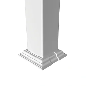 Freedom 4-in x 4-in White Vinyl Deck Post Base Trim