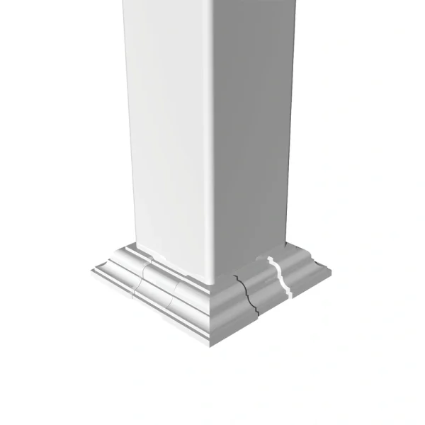 Freedom 4-in x 4-in White Vinyl Deck Post Base Trim