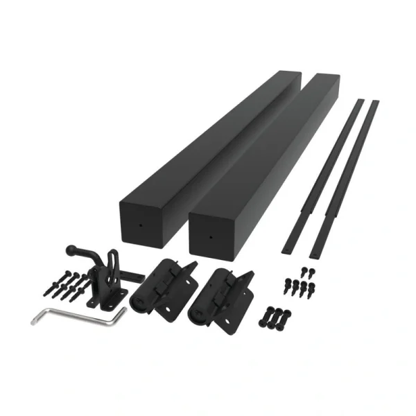 Freedom 43-1/8-in L x 36-in H Matte Black Aluminum Deck Railing Gate (Assembly Required)