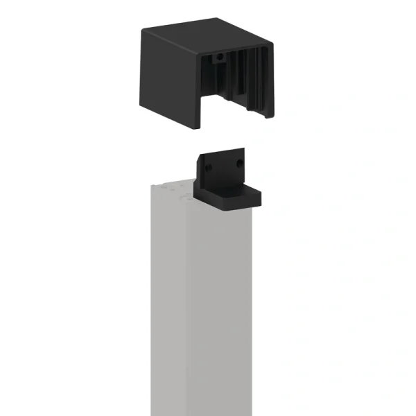 Freedom 5.31-in x 2.76-in Margate End bracket Matte Black Aluminum Post Connector (4-Pack)