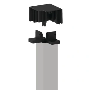 Freedom 5.31-in x 3.15-in Margate Corner Bracket kit Matte Black Aluminum Post Connector (4-Pack)