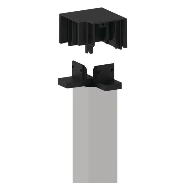Freedom 5.31-in x 3.15-in Margate Corner Bracket kit Matte Black Aluminum Post Connector (4-Pack)