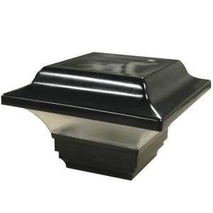 Freedom 5-in W x 4-in L Black Decorative Metal Fence Post Cap- Fits Common Post Measurement: 2-in x 2-in