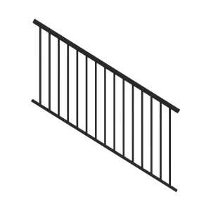 Freedom Margate Pre-assembled 6-ft x 36-in Matte Black Aluminum Deck Stair Rail Kit