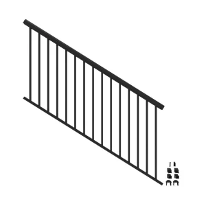 Freedom VersaRail Cambridge 8-ft x 36-in Matte Black Aluminum Deck Stair Rail Kit T726915154